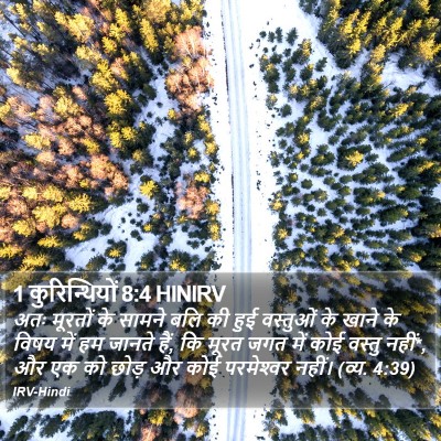 1 कुरिन्थियों 8:4 HINIRV Bible Verse Image