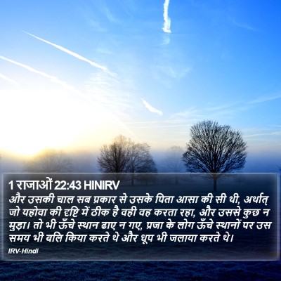 1 राजाओं 22:43 HINIRV Bible Verse Image
