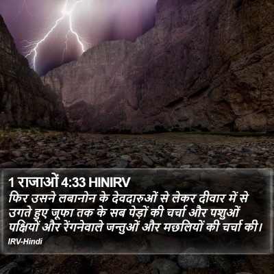 1 राजाओं 4:33 HINIRV Bible Verse Image