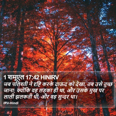 1 शमूएल 17:42 HINIRV Bible Verse Image