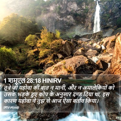 1 शमूएल 28:18 HINIRV Bible Verse Image