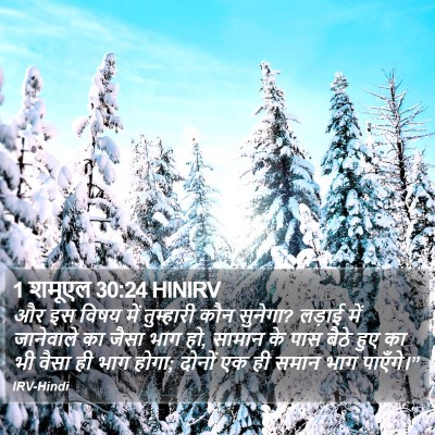 1 शमूएल 30:24 HINIRV Bible Verse Image