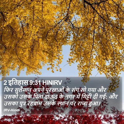 2 इतिहास 9:31 HINIRV Bible Verse Image