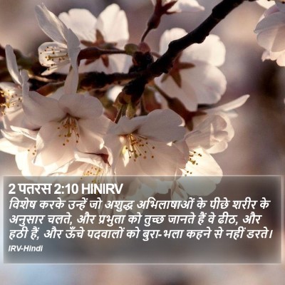 2 पतरस 2:10 HINIRV Bible Verse Image