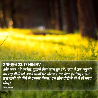 2 शमूएल 23:17 HINIRV Bible Verse Image