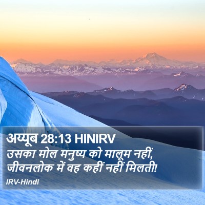 अय्यूब 28:13 HINIRV Bible Verse Image