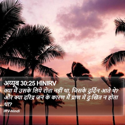 अय्यूब 30:25 HINIRV Bible Verse Image