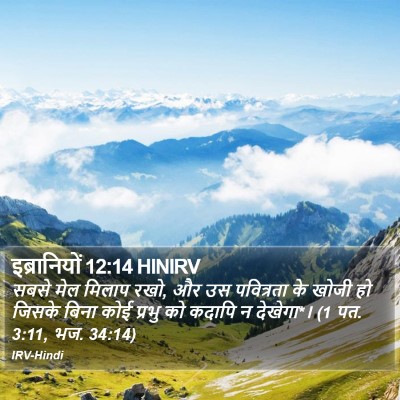इब्रानियों 12:14 HINIRV Bible Verse Image