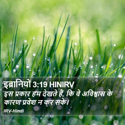 इब्रानियों 3:19 HINIRV Bible Verse Image