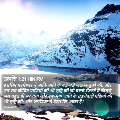 उत्पत्ति 1:21 HINIRV Bible Verse Image