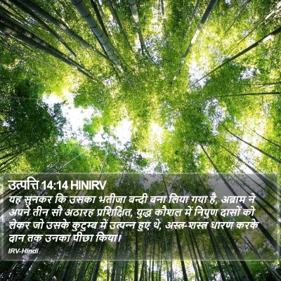 उत्पत्ति 14:14 HINIRV Bible Verse Image