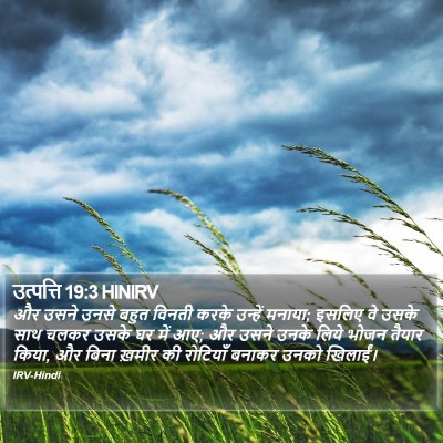 उत्पत्ति 19:3 HINIRV Bible Verse Image