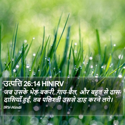 उत्पत्ति 26:14 HINIRV Bible Verse Image