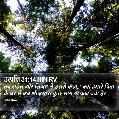 उत्पत्ति 31:14 HINIRV Bible Verse Image