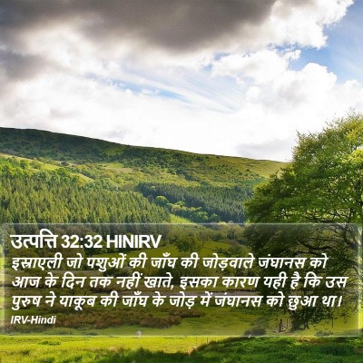 उत्पत्ति 32:32 HINIRV Bible Verse Image