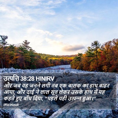 उत्पत्ति 38:28 HINIRV Bible Verse Image