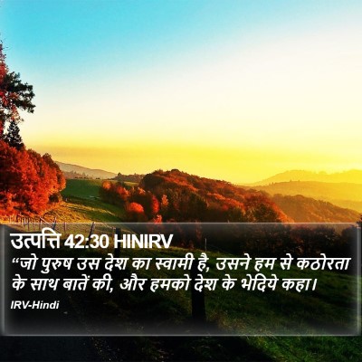 उत्पत्ति 42:30 HINIRV Bible Verse Image
