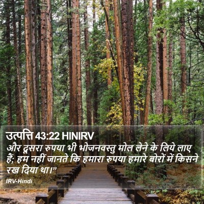 उत्पत्ति 43:22 HINIRV Bible Verse Image