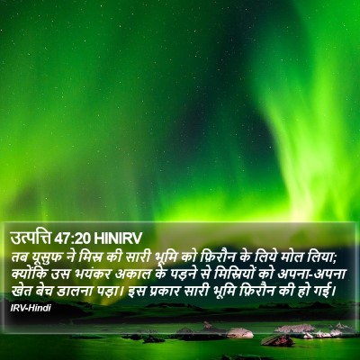 उत्पत्ति 47:20 HINIRV Bible Verse Image