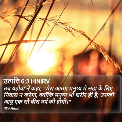 उत्पत्ति 6:3 HINIRV Bible Verse Image