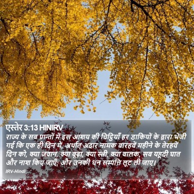 एस्तेर 3:13 HINIRV Bible Verse Image