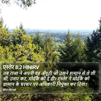 एस्तेर 8:2 HINIRV Bible Verse Image
