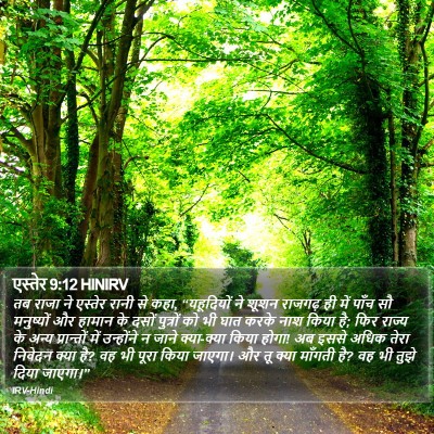 एस्तेर 9:12 HINIRV Bible Verse Image