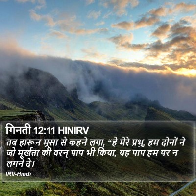गिनती 12:11 HINIRV Bible Verse Image
