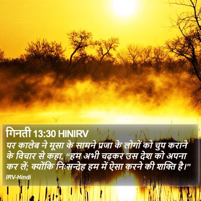 गिनती 13:30 HINIRV Bible Verse Image