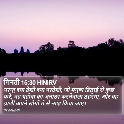 गिनती 15:30 HINIRV Bible Verse Image