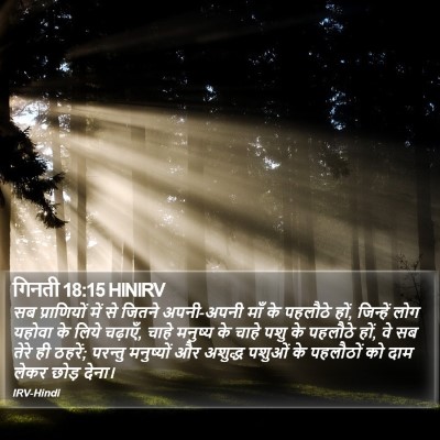 गिनती 18:15 HINIRV Bible Verse Image