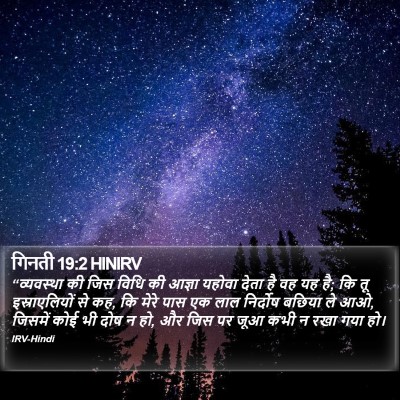 गिनती 19:2 HINIRV Bible Verse Image
