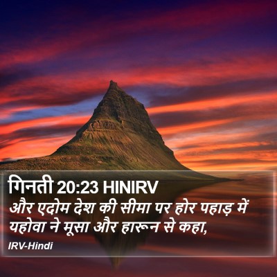 गिनती 20:23 HINIRV Bible Verse Image
