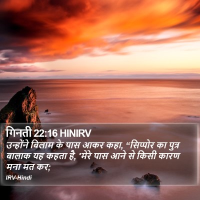 गिनती 22:16 HINIRV Bible Verse Image