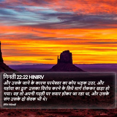 गिनती 22:22 HINIRV Bible Verse Image