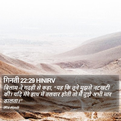 गिनती 22:29 HINIRV Bible Verse Image