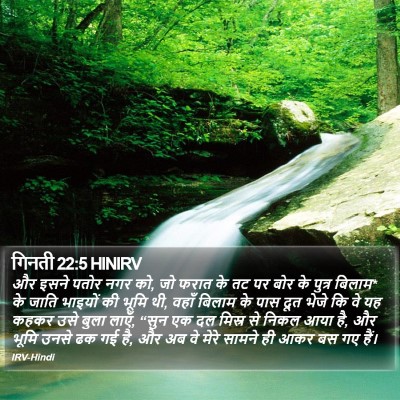 गिनती 22:5 HINIRV Bible Verse Image