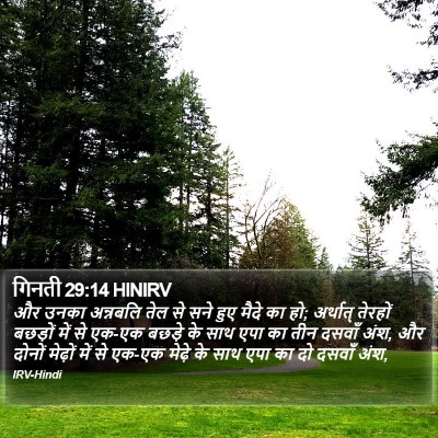 गिनती 29:14 HINIRV Bible Verse Image