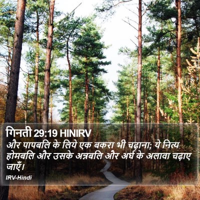 गिनती 29:19 HINIRV Bible Verse Image