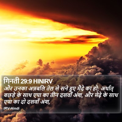 गिनती 29:9 HINIRV Bible Verse Image