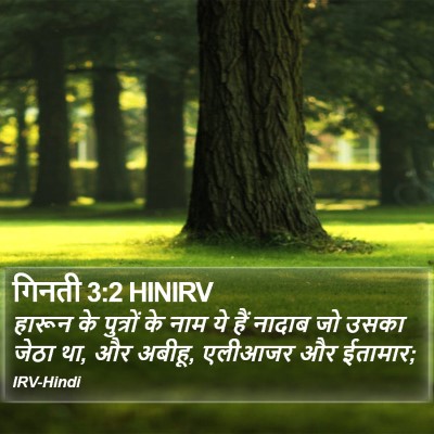 गिनती 3:2 HINIRV Bible Verse Image