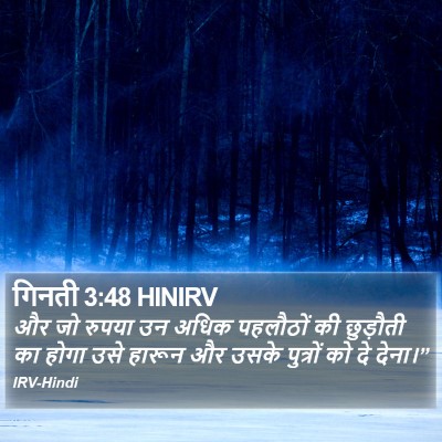 गिनती 3:48 HINIRV Bible Verse Image