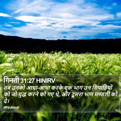 गिनती 31:27 HINIRV Bible Verse Image