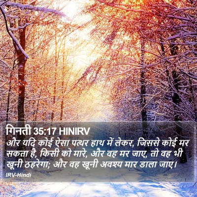 गिनती 35:17 HINIRV Bible Verse Image