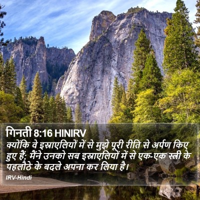 गिनती 8:16 HINIRV Bible Verse Image
