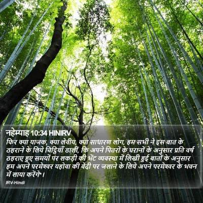 नहेम्याह 10:34 HINIRV Bible Verse Image