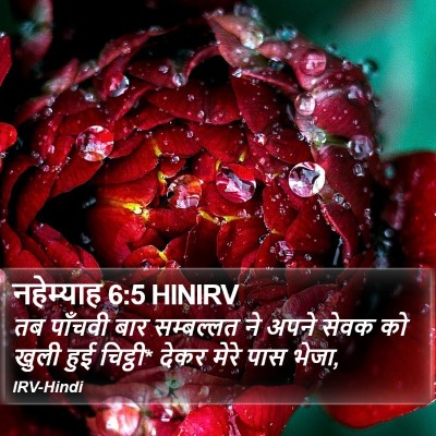 नहेम्याह 6:5 HINIRV Bible Verse Image