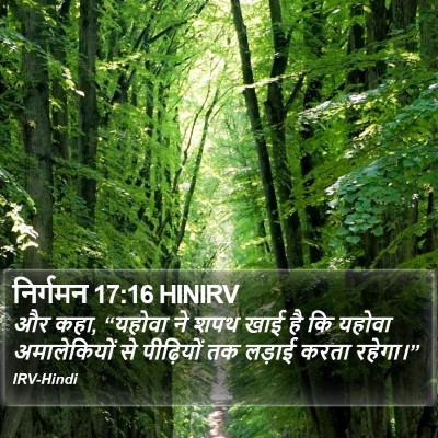 निर्गमन 17:16 HINIRV Bible Verse Image