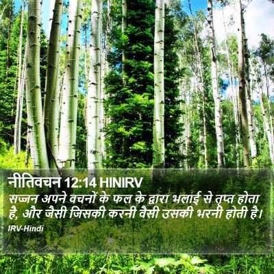 नीतिवचन 12:14 HINIRV Bible Verse Image