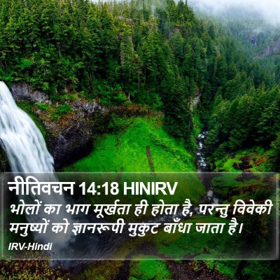 नीतिवचन 14:18 HINIRV Bible Verse Image